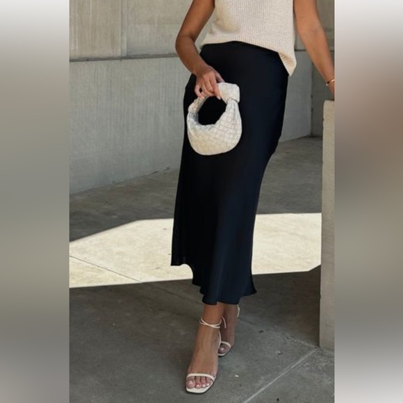 Darling Dresses & Skirts - Darling Black Maxi Skirt(satin)